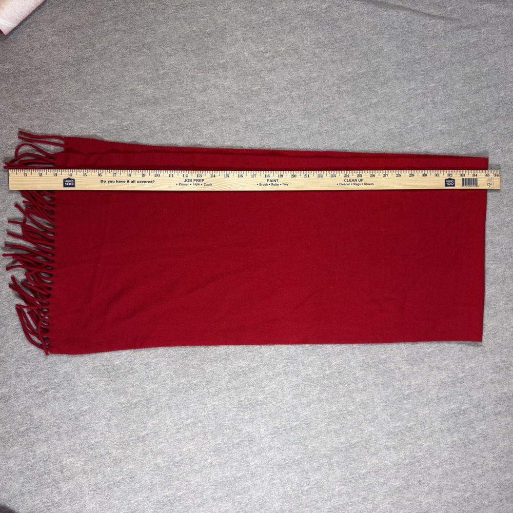 POLO RALPH LAUREN Signature Italian Wool Red Scarf with Pony - Picture 8 of 9